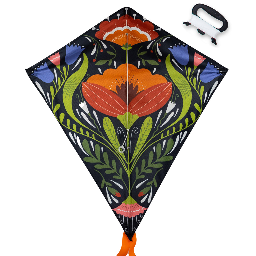 Floral Large Diamond Kite